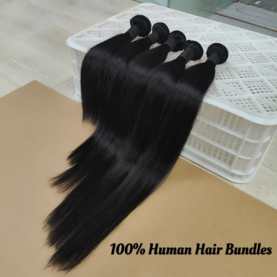 10A 26 28 30 Inches Straight Human Hair Bundles Brazilian Raw Hair Bundles 100% Human Hair Extensions Bundles Soft Fast Shipping 3