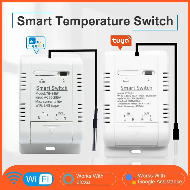 Wifi Temperature Sensor Tuya eWelink Smart Wifi Rf433 Intelligent Thermostat Temperature Switch 16A Works With Alexa Google Home