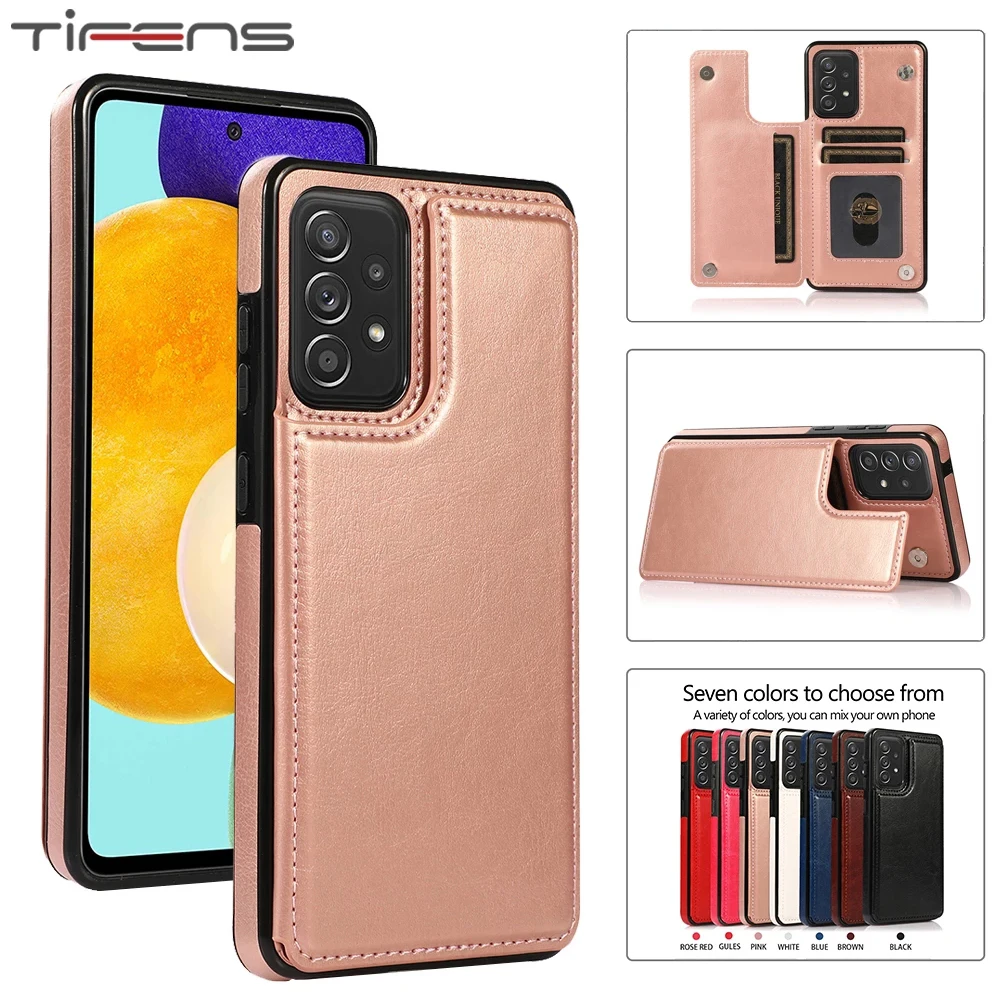 

Leather Case For Samsung A54 A53 A73 A33 A13 A52 A72 A51 A71 A50 A70 A22 A82 A12 A42 A21 A30 A20 A10 S A11 A40 Card Phone Cover