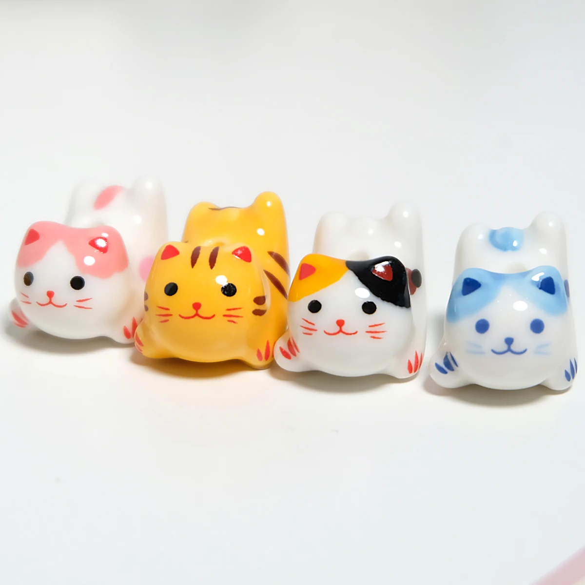 15x21mm Vertical Hole Lucky Cat Animal Anime Ceramic Beads For Jewelry Making DIY Bracelets Earrings Necklace Porcelain Bead 3