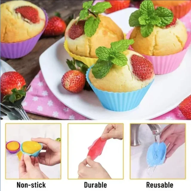20/1PCS Silicone muffin mold Round muffin cup Heart cake 1