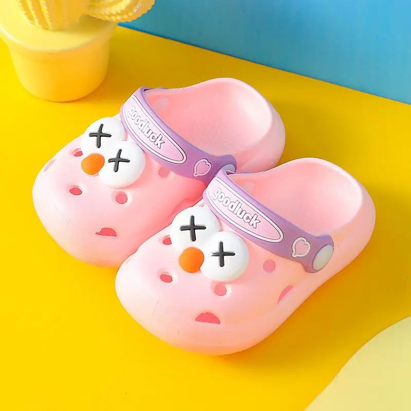 Cute Yellow Dinosaur Garden Clogs Summer Shoes Girls Pink Slides Slippers Rainbow Sandals Children's Shoes New Beach Mules Clogs
