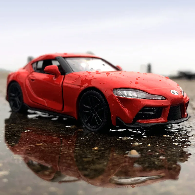 

1:36 Toyota Supra sports car alloy pull back 2 door model,toy car sports car,high simulation children's toy,free shipping F162