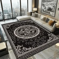 Retro Luxury Black Carpet Living Room Large Size Rug Non-slip Coffee Tables Mat Home Decoration Bedroom Lounge Rug Tapis Salon 1