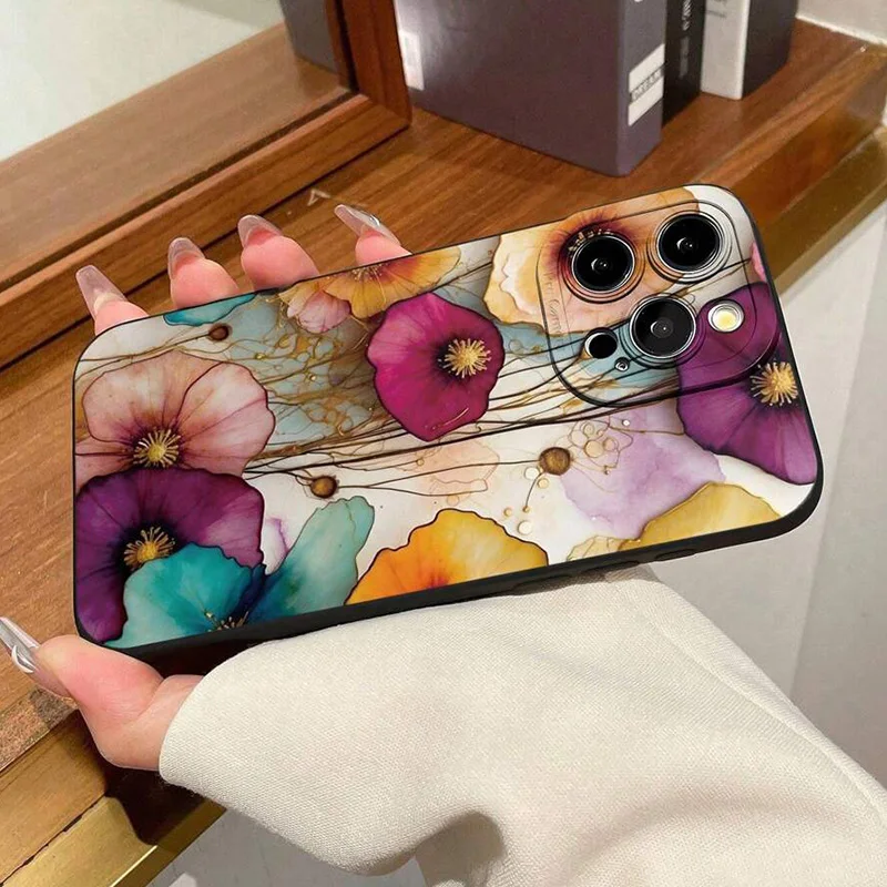 Vintage Floral Pattern Phone Case For Samsung Galaxy S26 S25 Ultra S24 FE S23 Plus S22 S21 A56 A36 A15 A55 A35 A54 A34 A53Cover