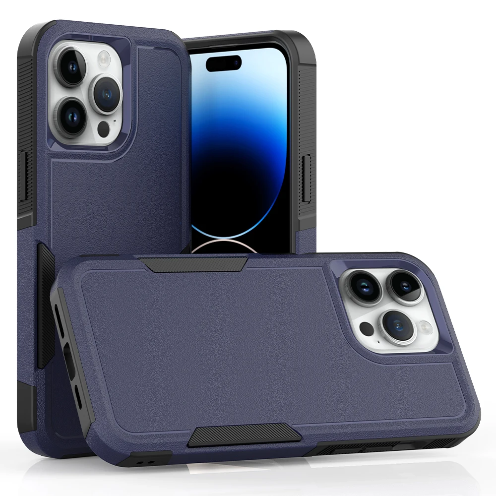 Durable Armor Shockproof TPU Bumper Phone Case with Hard Plastic Back Cover
