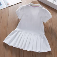 Robe d'été en coton à col jaune pour petites filles de 2 à 6 ans, vêtements mignons et décontractés pour enfants 3