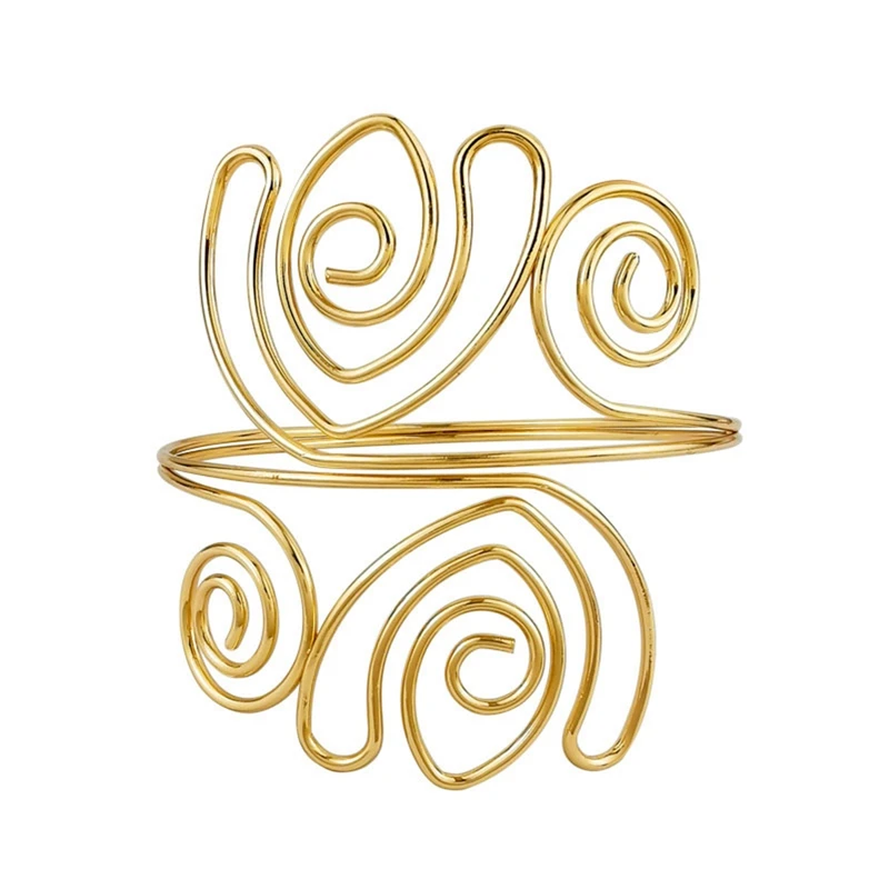 Bangle Bracelet Snake Bangle Bracelet 1PC Shiny Exaggerated Metal Cross Hollow Lady Bracelet Snake Arm Jewelry Retro Women's Bracelets