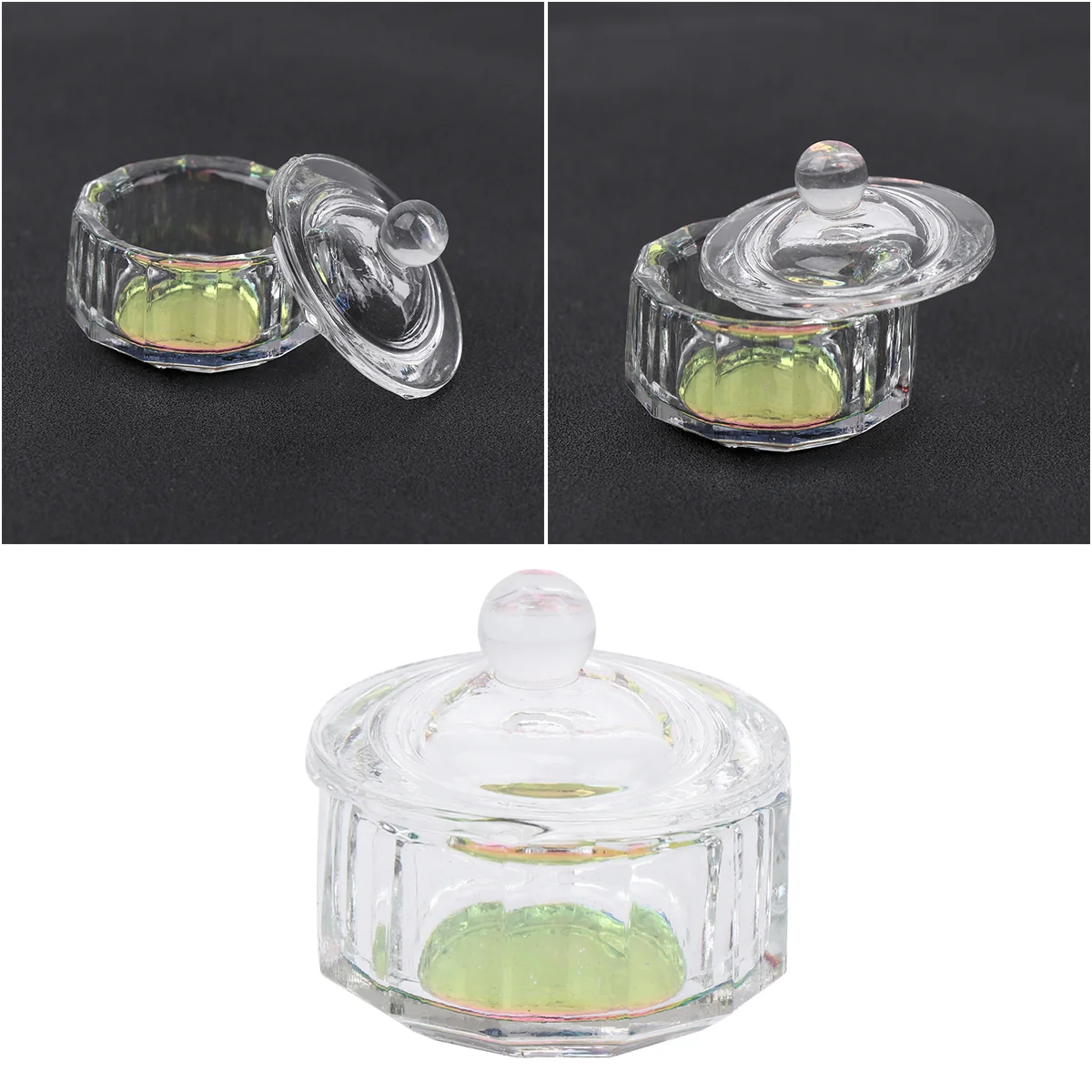 

2 Pcs Mini Acrylic Liquid Container Vitroleros Para Nail Tiny Cup Crystals with Cover
