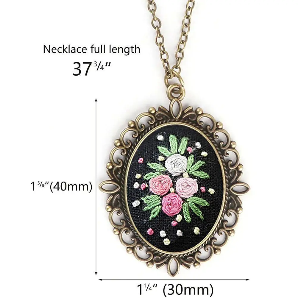Embroidery Kits Handmade Accessories Pastoral Style Embroidery Pendant Kits With Needle Thread For Diy Art Crafts Earrings Bracelets Anklets Keychain Use