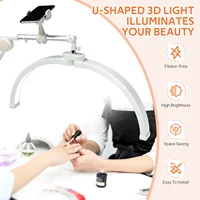DianaBeauty Half Moon Light Rotating Cantilever U Shaped Fill Light for Nail Desk Foldable Table Lamp for Nail Art Manicure Use 2