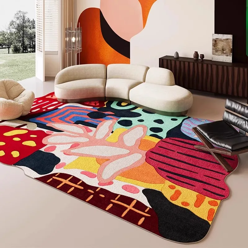 Special-shaped Living Room Carpet Dopamine Art Bedroom Rug Large Area Fashion Home Decoration Coffee Table Sofa Floor Mats Tapis