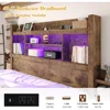 bedstead with 49.6" Bookcase Headboard & 2 Detachable Bedside Stoage Racks & 4 Drawers, with RGB LED & Charging Station,bedstead 3