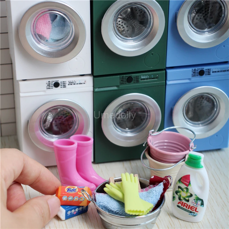 1:12 Scale Miniature Dollhouse Washing Machine Laundry Detergents