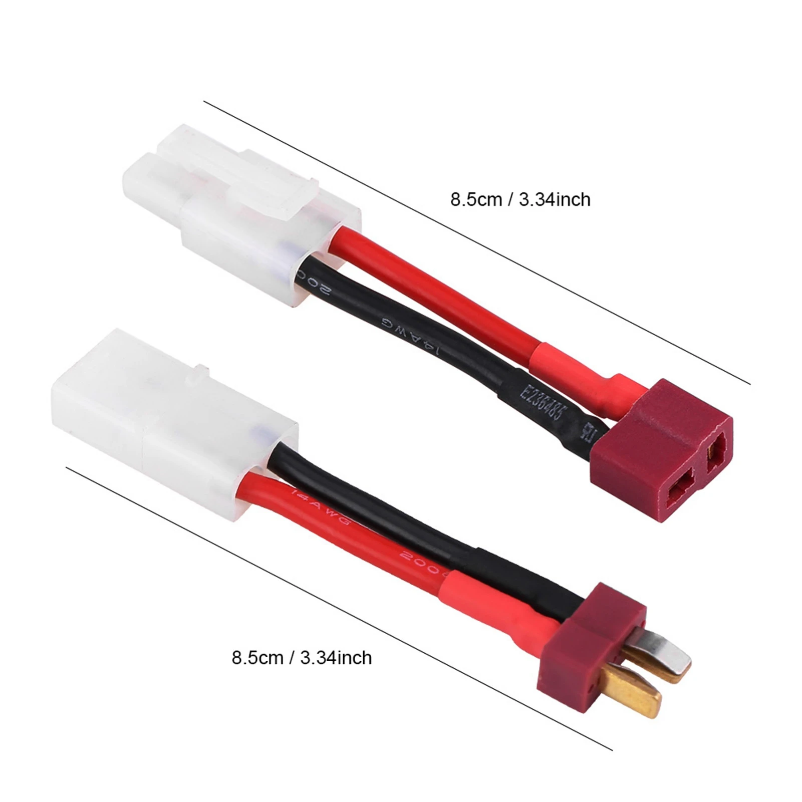 2Pcs/Set T Plug Female/Male to Tamiya Male/Female Adapter Cable 14 AWG Wire RC Accessory T Plug to Cable RC Accessory