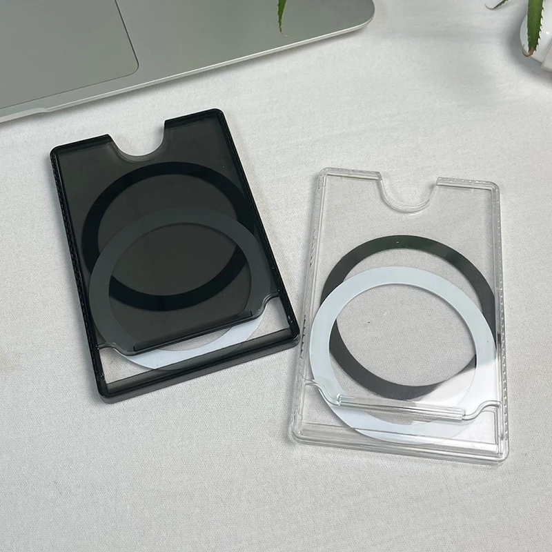 Clear Magnetic Wallet Case Card Holder - Universal Fit