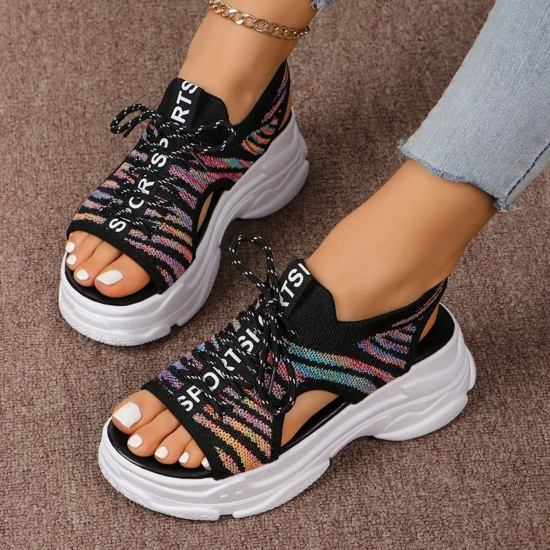 

2024 New Sandals for Women Espadrille Designer Ladies Fly Woven Sandals New Casual Fashion Chunky Sandals for Women Platform