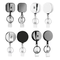 1pcs Retractable Badge Reel ID Card Lanyard Name Tag Metal Key Chain Ring Belt Clip Pull Keyring Id Badge Holder Badge Clip 1