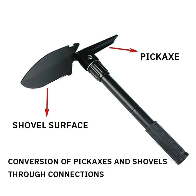 1PC Engineer Shovel Military Shovel Outdoor Multifunctional Folding Military Shovel Vehicle Camping Fishing Shovel Pickaxe 5
