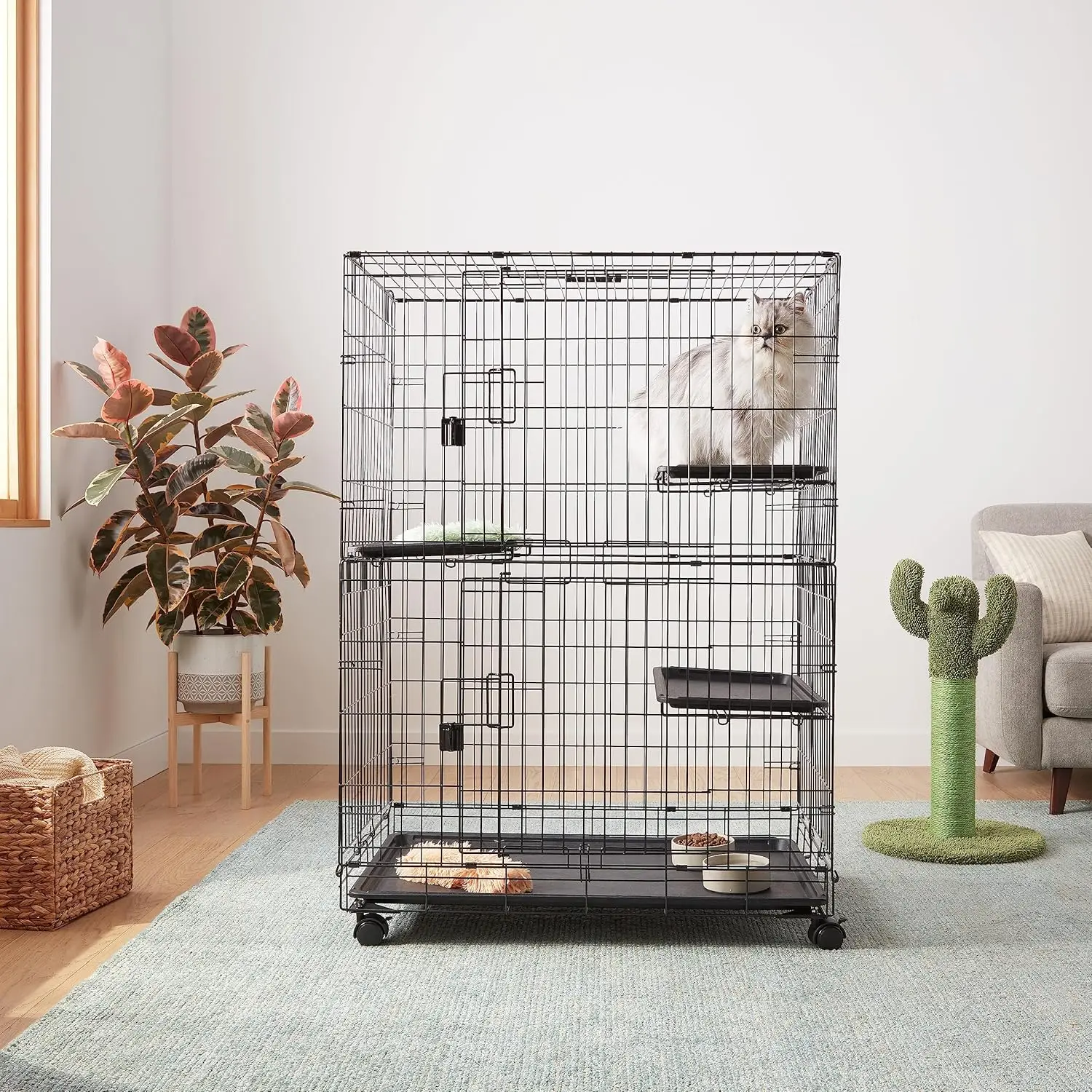 Large 3-Tier Cat Durable,Pliable Cage Playpen Box Crate Kennel