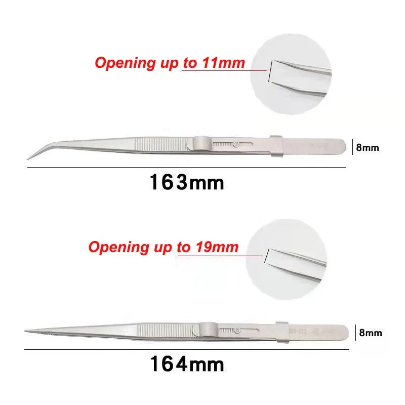 Stainless Steel Tweezers Adjustable Slide lock Antistatic Tweezers Jewelry Making Tool For Electronic Component Repair Tools