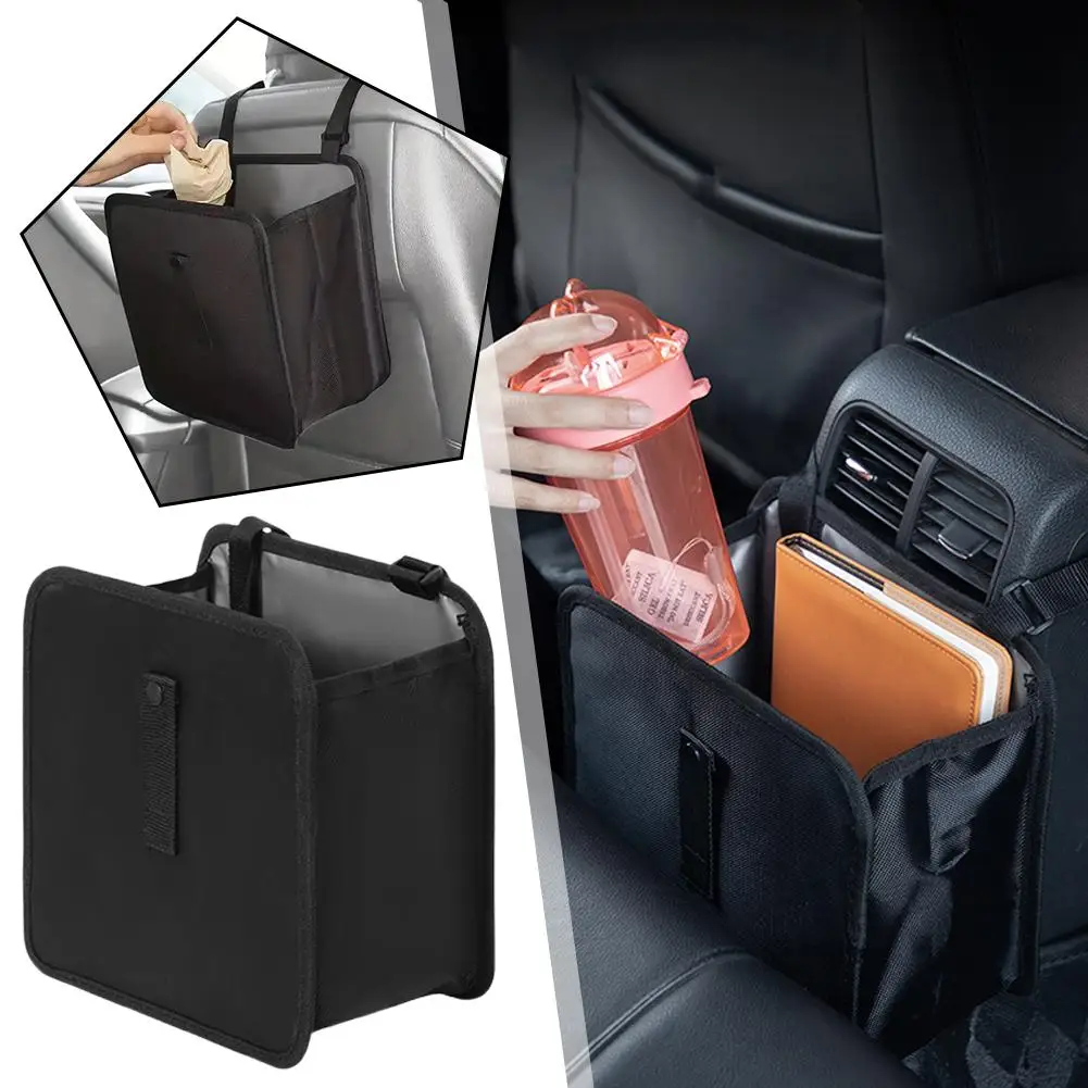 Hanging Car Trash Can Portable Seat Back Storage Bag Oxford Garbage Bag Cloth Accessories Organizer Car E7I5