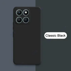 Premium Dual Layer Protective Case - Luxury Soft Square Liquid Silicone Armor, Full Camera Coverage for Honor X6A (Classic Black)