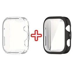 Enhanced Soft TPU Protective Case for Smartwatch - Full Coverage Screen Protector, Flexible and Durable защитник (Transparent Black)