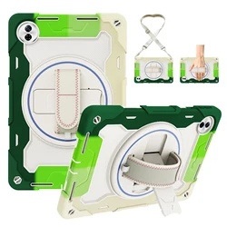Enhanced Armor Case with 360° Rotating Stand and Hand Strap for Honor Pad 20 2026 (XC Green - With Strap)