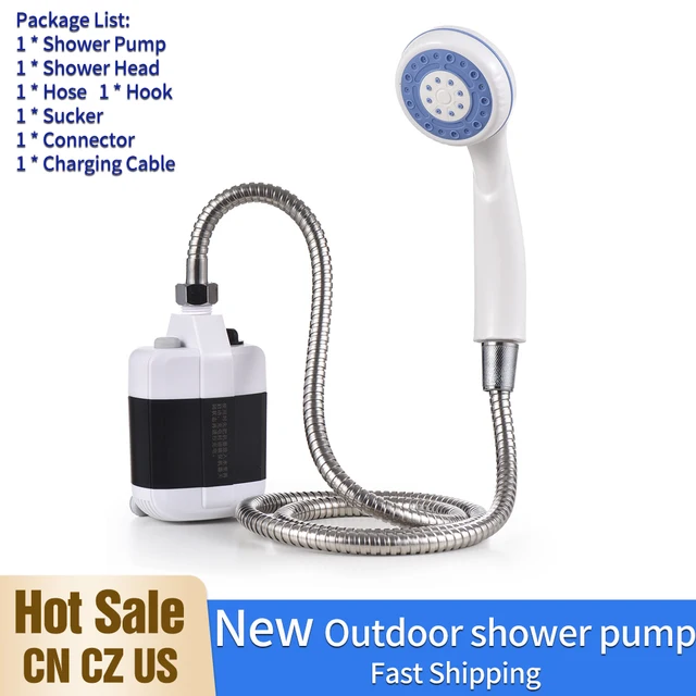 Outdoor Camping Shower Portable Electric Shower Pump IPX7 Waterproof & Digital Display for