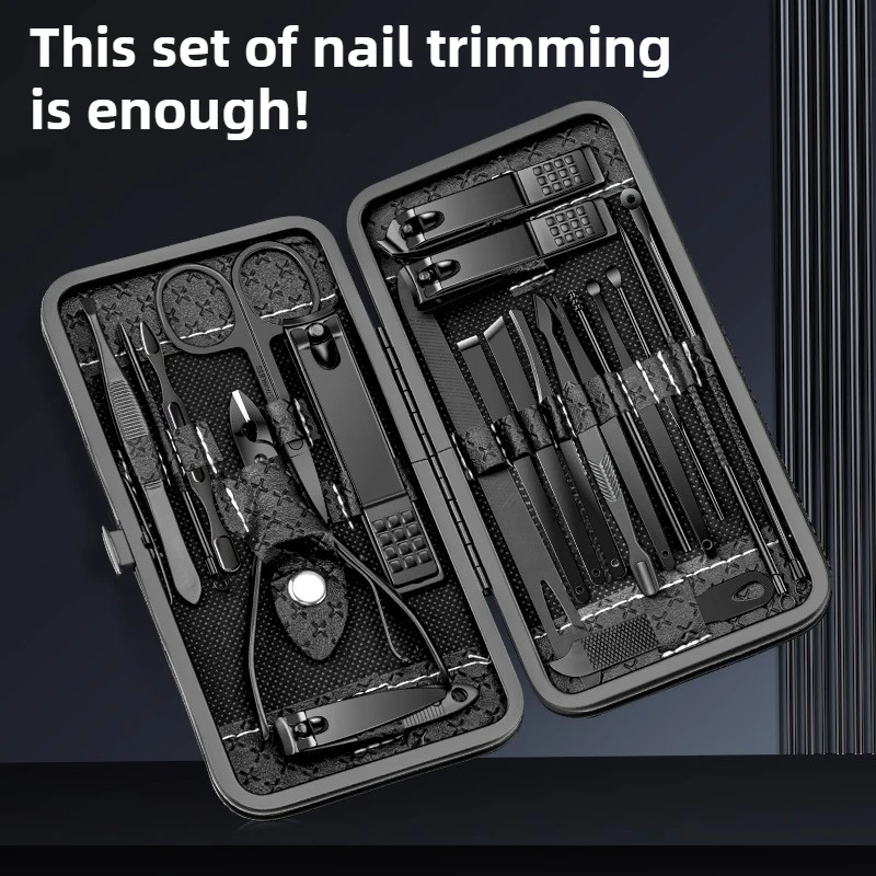 Manicure Cutters Nail Clipper Set Manicure Nail Trimmer Pedicure Scissors Tool Knife 19/21 Pcs