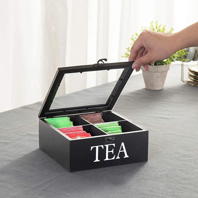 Caja organizador de bolsitas de té organizador de bolsa de té para armario,  soporte para bolsa de té, organizador de almacenamiento de té, dispensador