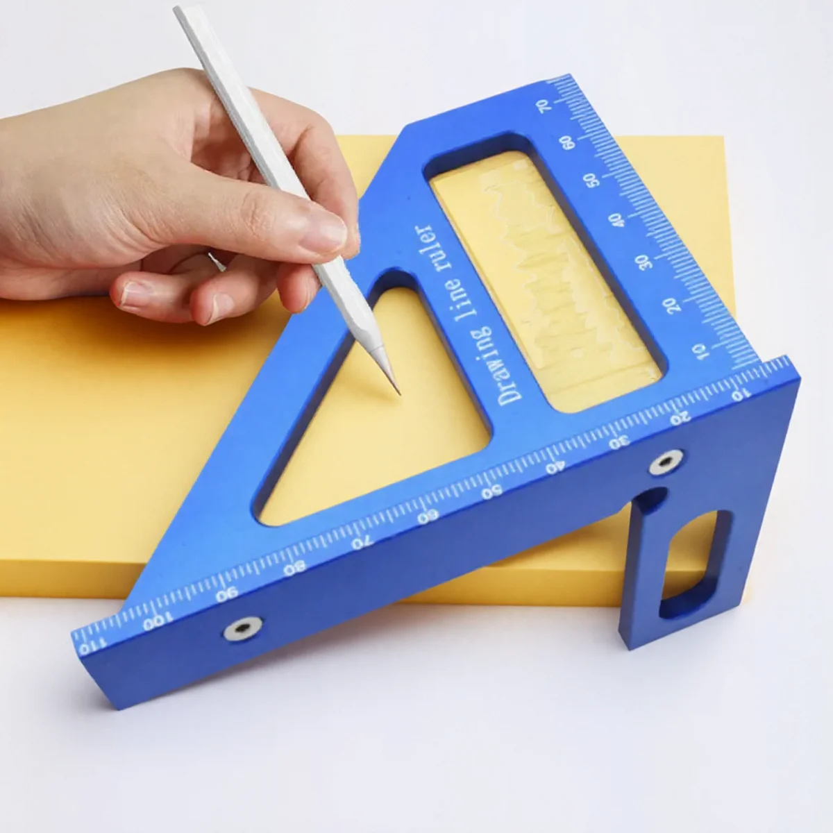 Aluminum Alloy 45-90 Degree Triangle Ruler Multifunctional Woodworking Angle Ruler Drawing Measuring Tool For Carpenter DIY