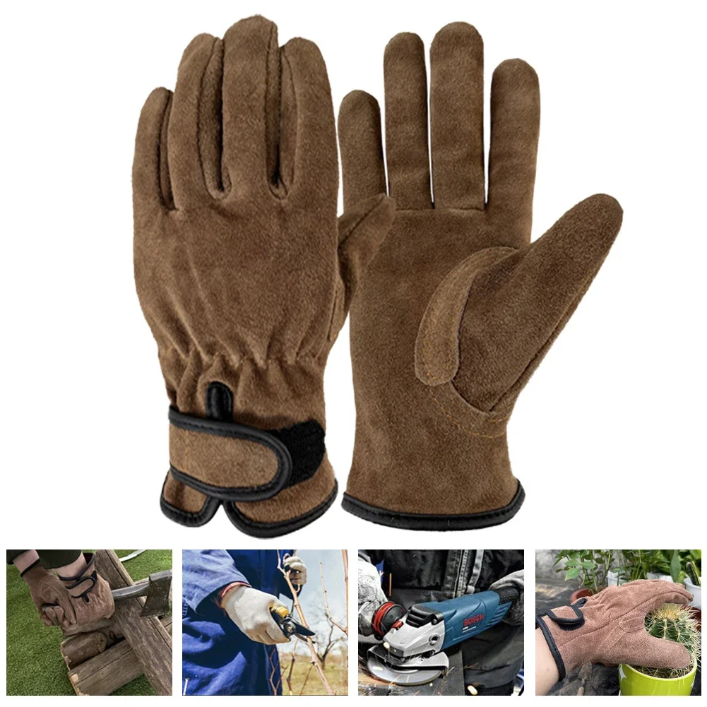 Outdoor Protective Gardening Gloves Yard Cleaning Floral Garden Leather Anti Thorn And Weed Protection Labor Gloves 1 Pairs 4