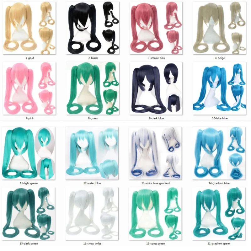 

120cm Miku Cosplay Wig Black Rock Shooter Senbon Zakura Wigs Long Heat Resistant Synthetic Hair Clip Ponytails Wigs