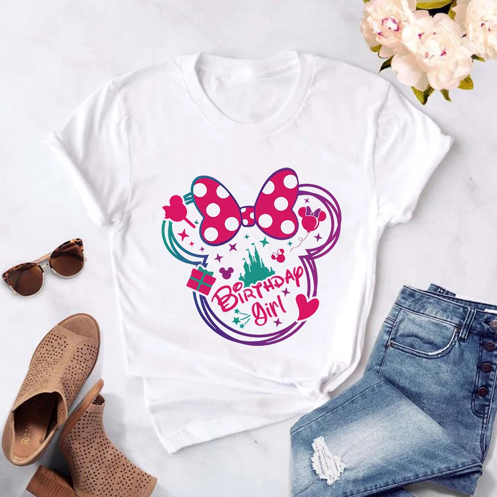 Micky & Minnie Minni Maus - Bows Mujer Camiseta Rojo Jaspeado S 60% Algodón, 40% Viscosa Ancho