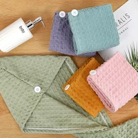 Waffle Dry Hair Towel Microfiber Super Absorbent Quick Drying Hair Turban Towel Reduce Frizz And Hair Damage 6