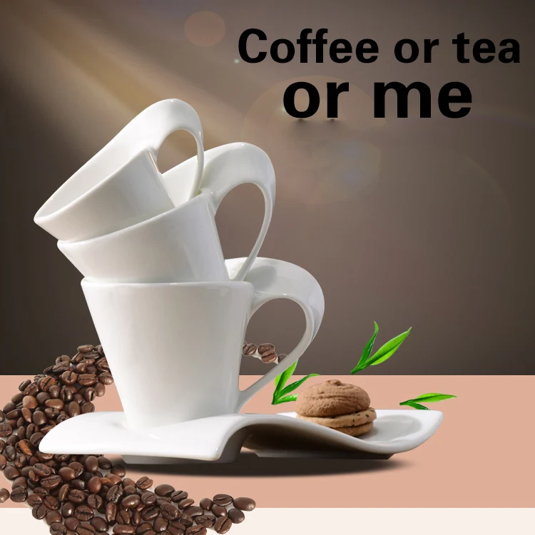 Description Picture 4 of itemEuropean Wave Porcelain Coffee Cup & Saucer Set White Ceramic 90ml/130ml/200ml300ml Coffee Cup Breakfast Dessert Mug Home Decor