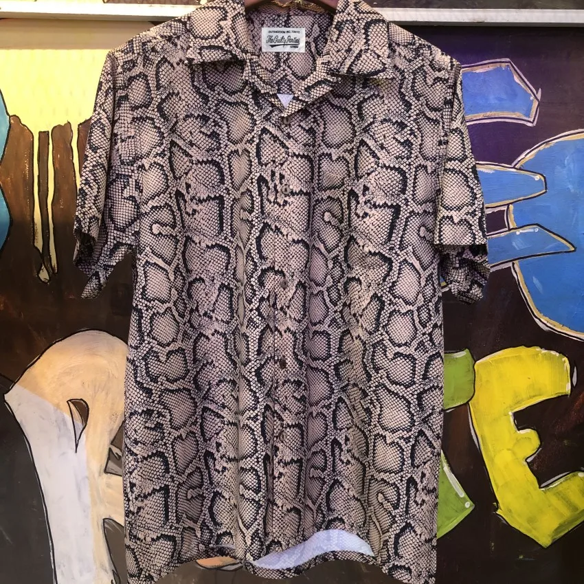 WACKO MARIA 2023 Summer New Snake Print Short Sleeve Shirt Fashion High Quality Men Women Tees