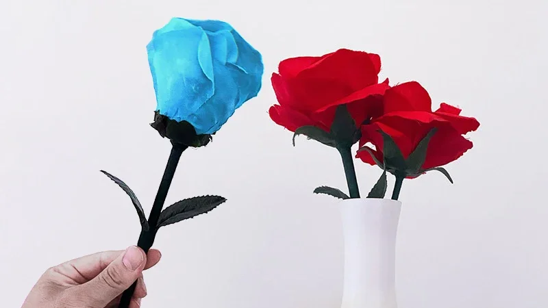 

Rainbow Rose Magic Tricks Color Change Twice Split Flower Magia Magician Stage Close Up Illusions Gimmicks Mentalism Props Funny