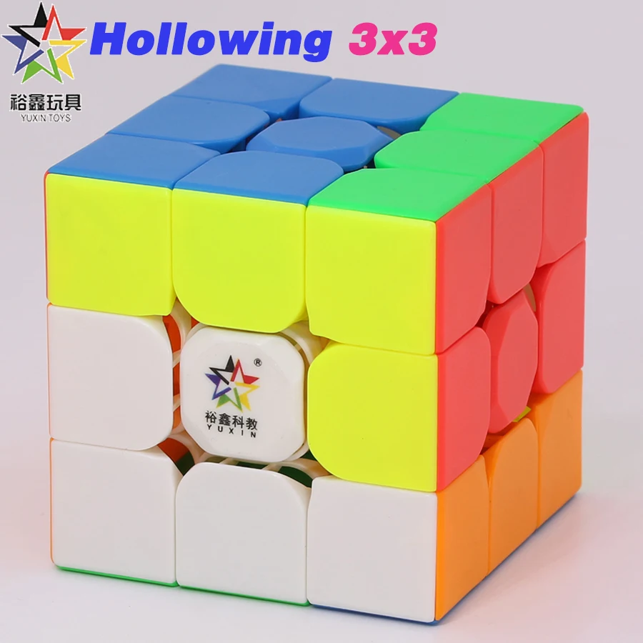 

Magic Puzzle YuXin Black Kylin Cube 3x3x3 Hollowing Out 3x3 Light Weight Magico Cubos Professional Educational Logic Toys Game