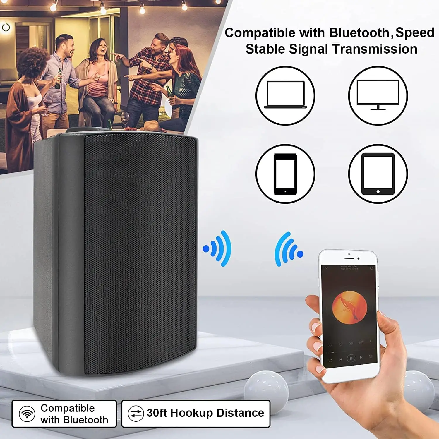 Herdio 2 قطعة 4 بوصة 200 واط مكبرات صوت بخاصية الب...