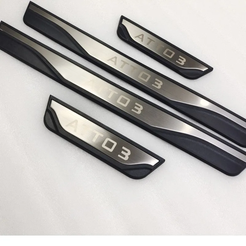 For BYD ATTO 3 Atto 3 car styling 4pcs Welcome Pedal Car Scuff Plate Pedal Door Sill Pathway Auto Parts Accessories