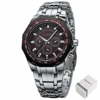 CURREN 8084 Watch Luxury Fashion Men's Quartz Watch Silvery Stainless Steel Strap Analog Display Wristwatch for Male 2
