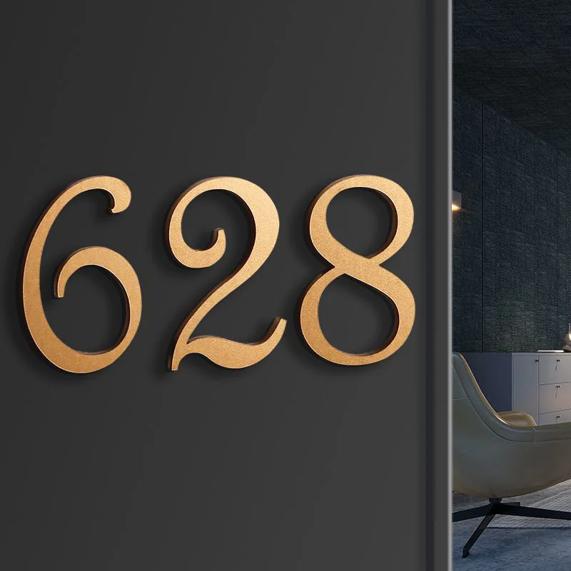 3D Numeral Door Plaque House Drawer Sign 0-9 Number Sticker Acrylic Building Floating Exterior Apartment Address Door Label 1pc house number signs door signs house numbers number plate house wall plaques