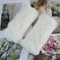 Hot Sale Winter Real Fur Golve Women Outdoor Warm 100% Real Rex Rabbit Fur Gloves Knit Thick Natural Soft Rex Rabbit Fur Mittens - Image 2