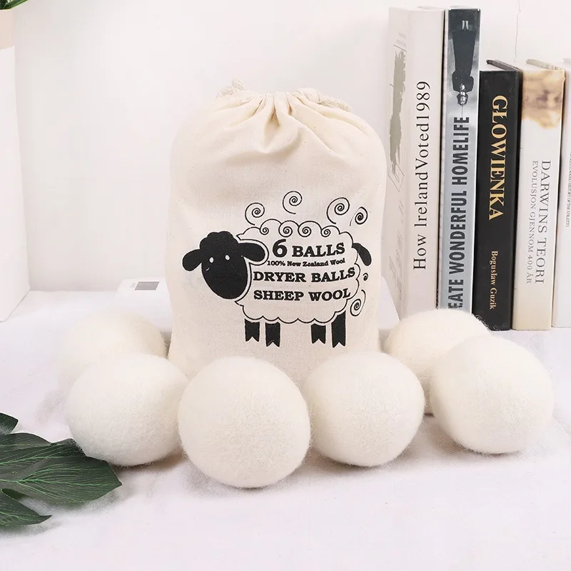 Wool Dryer Balls Reusable Natural Fabric Softener Laundry Washing Machine Accessories Home Washing 4/5/6cm Fleece Dryer Balls laundry ball