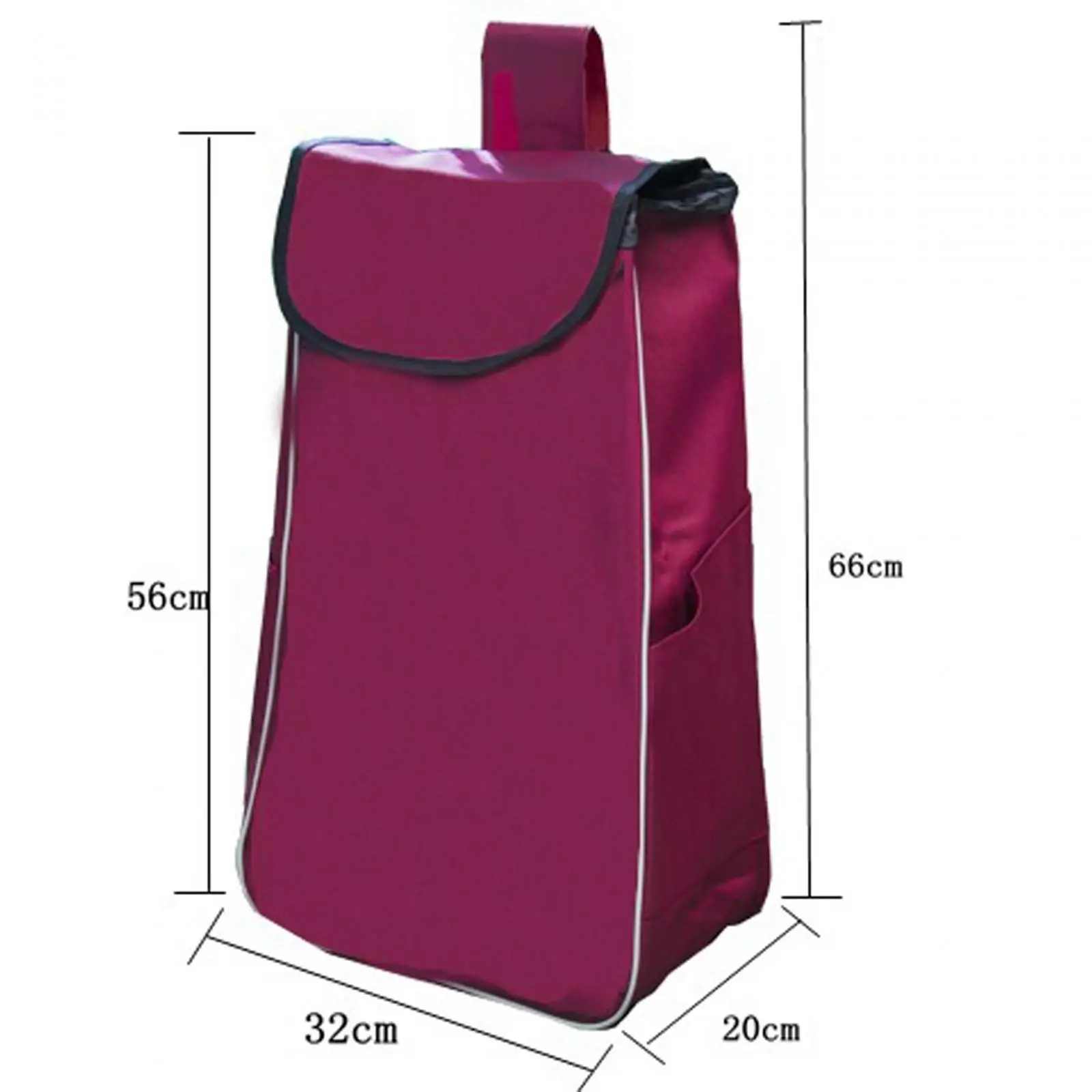 Shopping Cart Replacement Storage Bag Waterproof with Side Pockets and Rear Pocket Collapsible Daily Bag Trolley Accessory