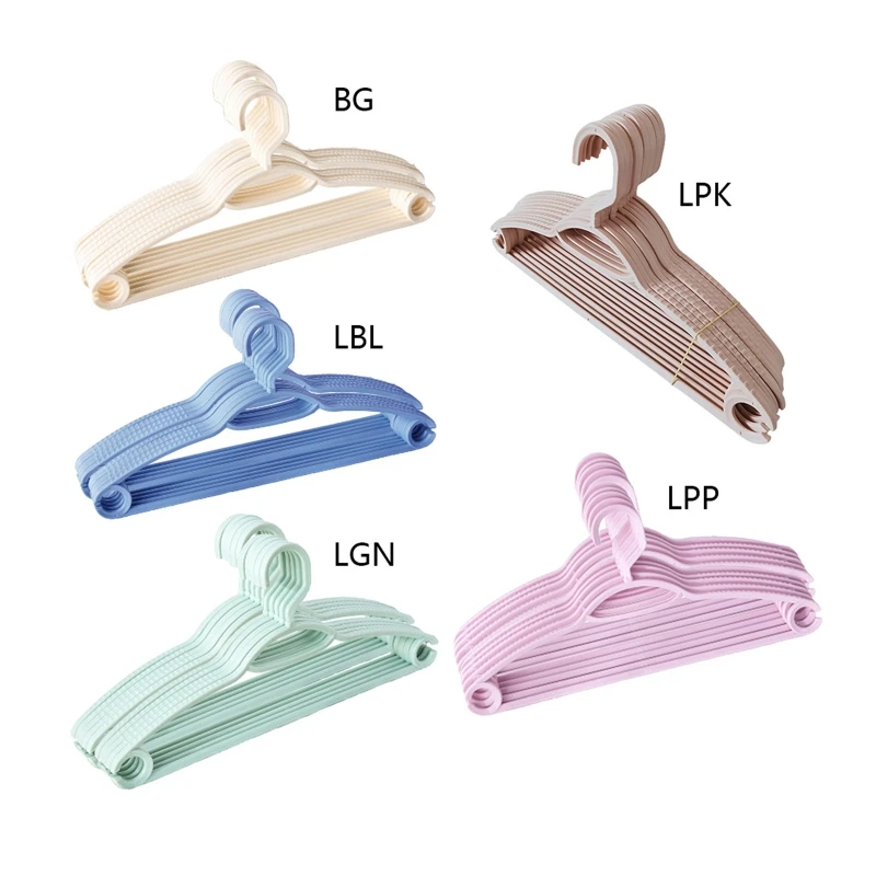 10pcs Non-Slip Durable Clothes Hangers Nordic Color Plastic Seamless for Coat Pants Jackets Space Saving Drop shipping 4