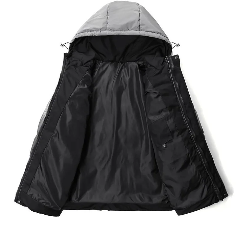 2023 New Men Down Cotton Coat Winter Jacket Short Large Size Loose Parkas Thicken Warm Printing Outwear Hooded Overcoat